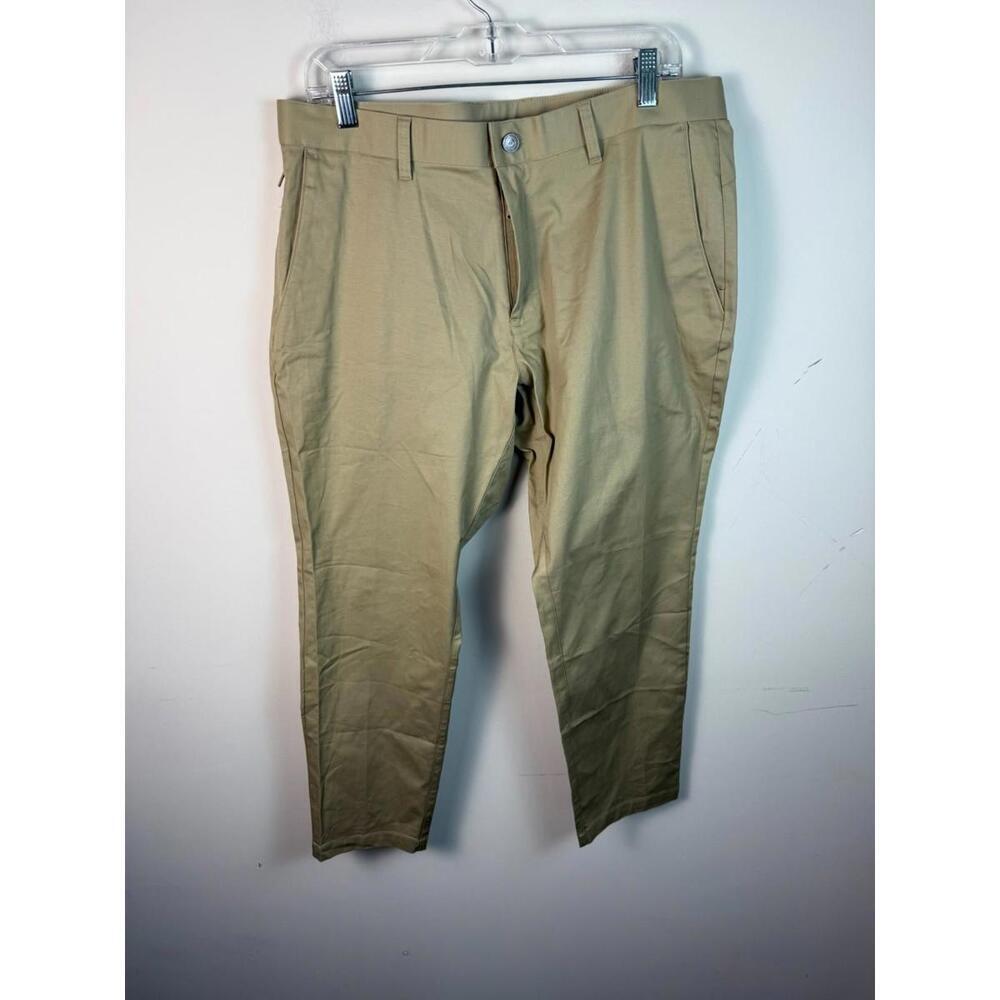 NWT Fabletics High Side Chino Tan Pants 35x30 Classic‎ Fit Stretch